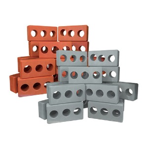 [코레샵]캐스B튼튼벽돌블럭믹스2종 80pcs(2428set)→(빨간벽돌블럭+시멘트벽돌블럭)